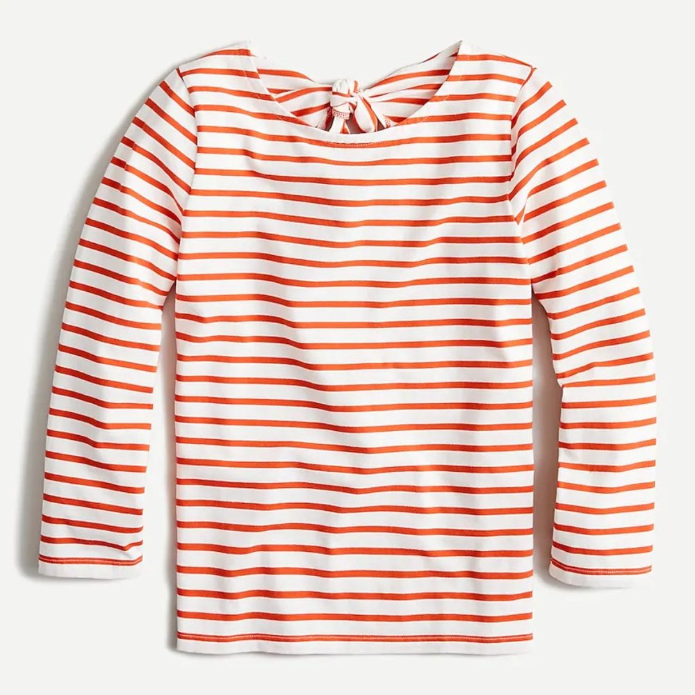 J. Crew Ivory Sunset Maly Stripe Tie-Back Top - XS, NWT